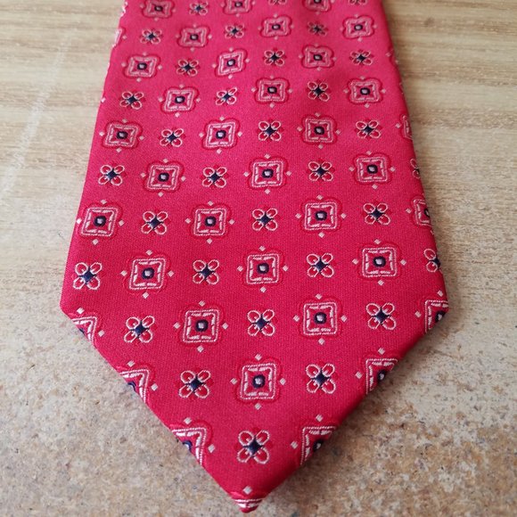 Studio Neck Tie Red with Navy and White details - Picture 2 of 9